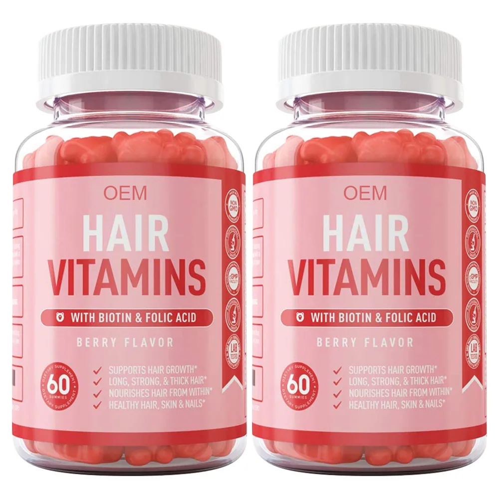 Private Label Wholesale Biotin Gummy Hair Multivitamin Gummies Hair Gel Collagen With Vitamin C Biotin And Vitamin A