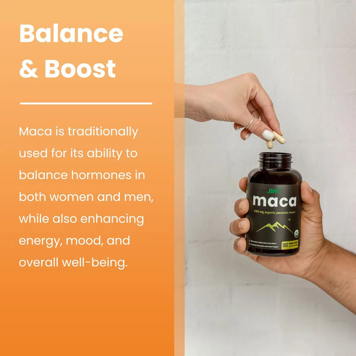 Organic Maca Root Capsules For Women Men Highest Potency Maca Root Powder Supplement Supports Mood Reproduction Energy