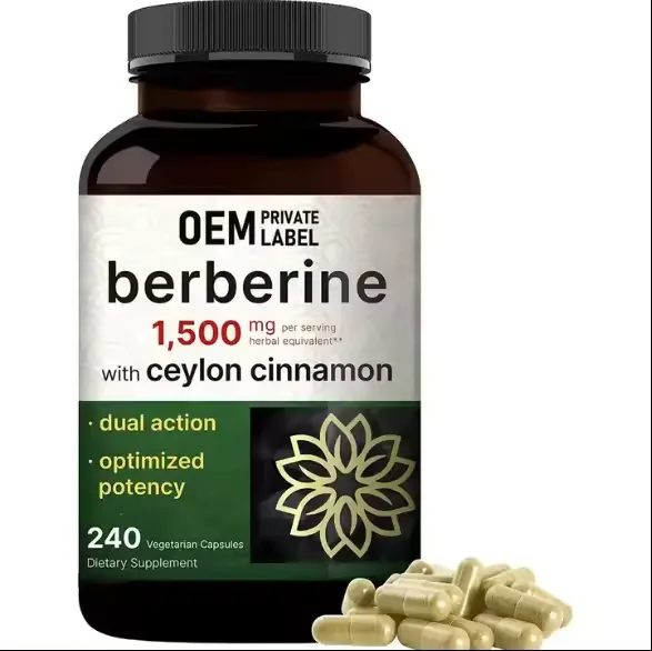 Biocaro Oem/odm Berberine Supplement Ceylon Cinnamon Berberine Hydrochloride Healthy Glucose Metabolism Berberine Capsules