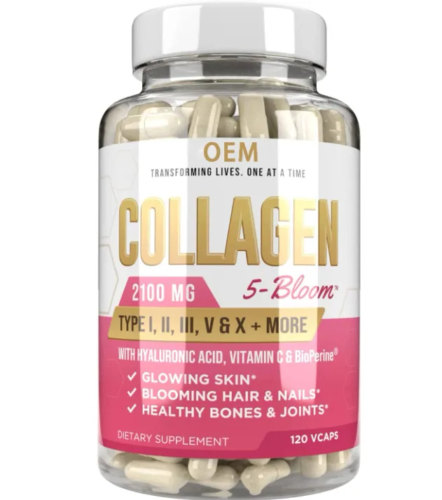 Oem/odm Hot Sale Private Label Pills Organic Collagen Peptide Capsules Custom Diet Supplement Bottle Packing