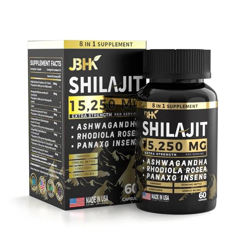 Private Label Healthcare Oem Plus Men Health Herbal Shilajit Root Extract Pure Himalayan Shilajit Capsule Gummy