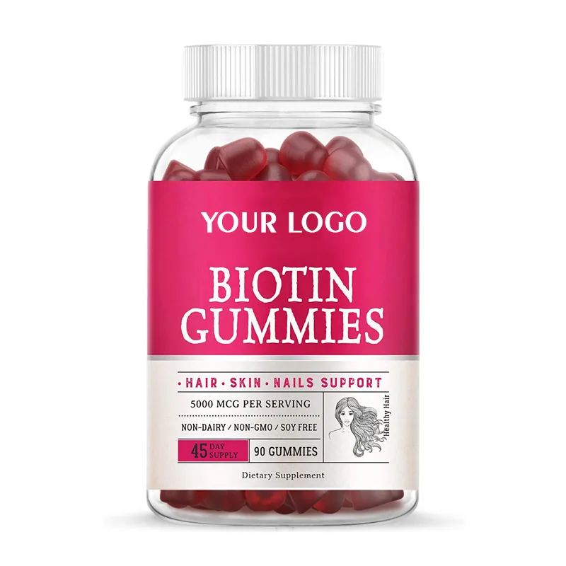 Private Label Hair Growth Skin Nails Adults Multivitamin Biotin Gummies