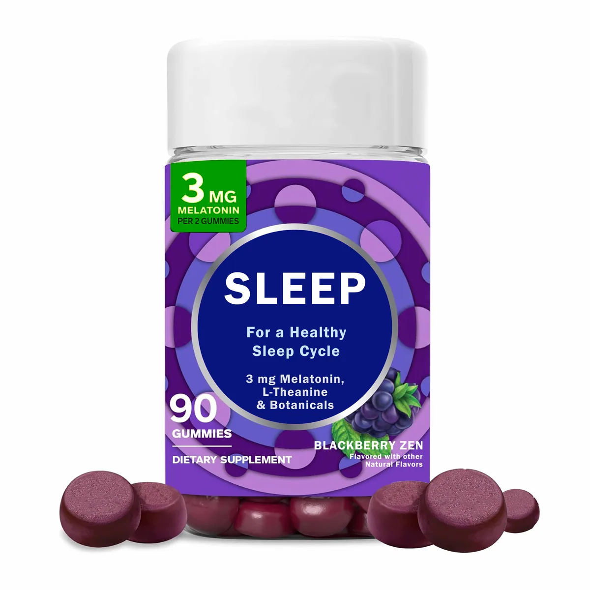 Oem Adult Vitamins Sleep Melatonin Gummy Candy For Relaxation & Restful Sleep Support Blackberry Flavor