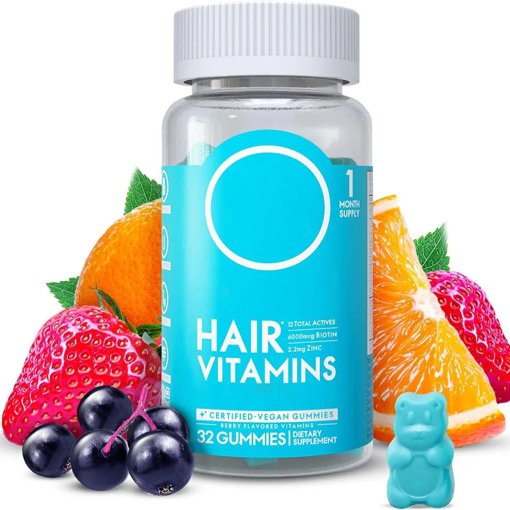 Hair Growth Gummies For Women & Men Hair Gel Collagen With Vitamin D2 Biotin And Vitamin E