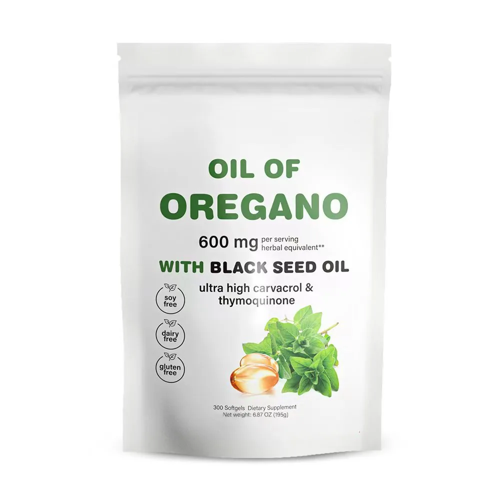 Oregano Oil Soft Capsules Oil Of Oregano Dietary Fiber Supplements Extract Oregano Black Seed Oil 300 Softgel Capsules