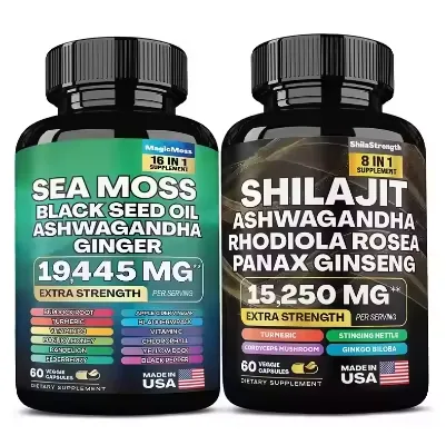 Oem Hot Selling Oem Fabrikant Zee Mos + Shilajit Capsules Combinatie Verpakking Voor Mannen En Vrouwen,Ondersteuning Maatwerk