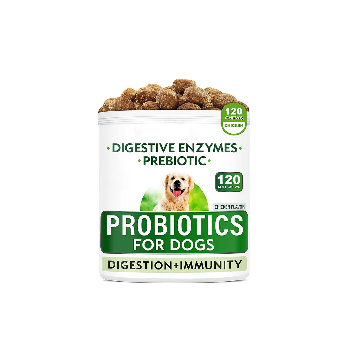 Naturals Dog Probiotic Chews Digestive Enzymes Anti Diarrhea For Dogs Dog Gut Health Probiotics For Constipation Gas & Allergies