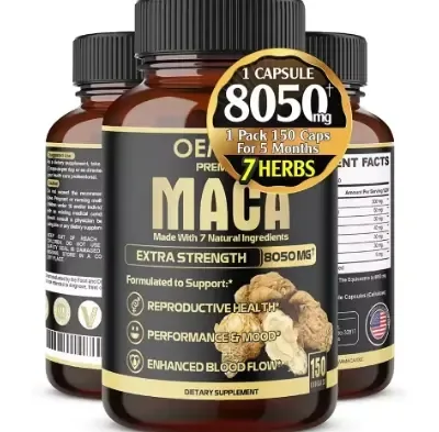 Maca Capsules For Men Power,Black Maca Root Capsules,Healthife Maca Root Capsules 8050mg Improve Men Strength