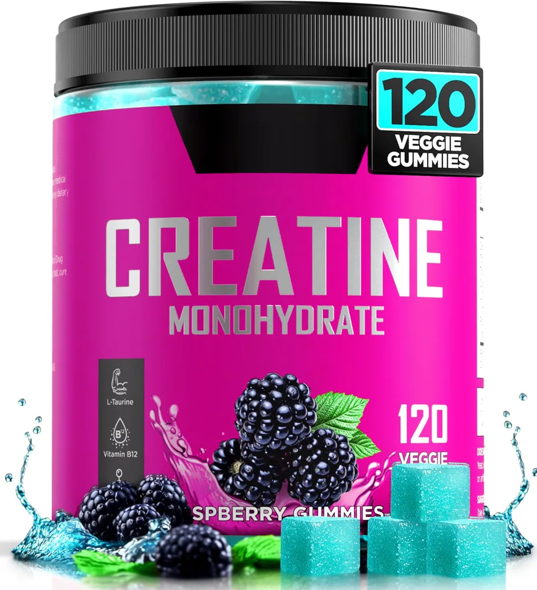 Oem Vegan Creatine Monohydrate Gummies With Vitamin B12 L-taurine For Adults 4 Gummy Dosage 120 Gummies
