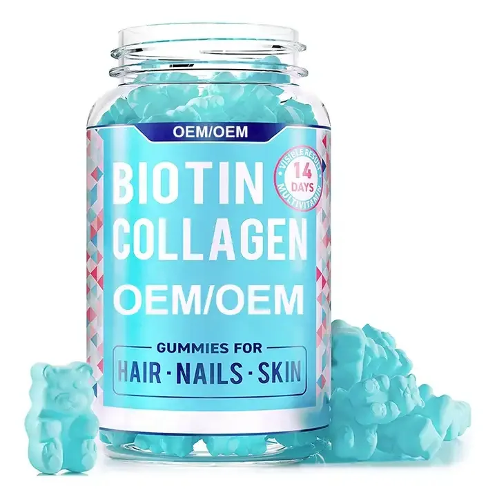 Private Label Haar Huid Suiker Beer Biotine Gummy Hair Care Vitaminen En Supplementen Gummy Candy Zwangere Vrouwen 24 Maan