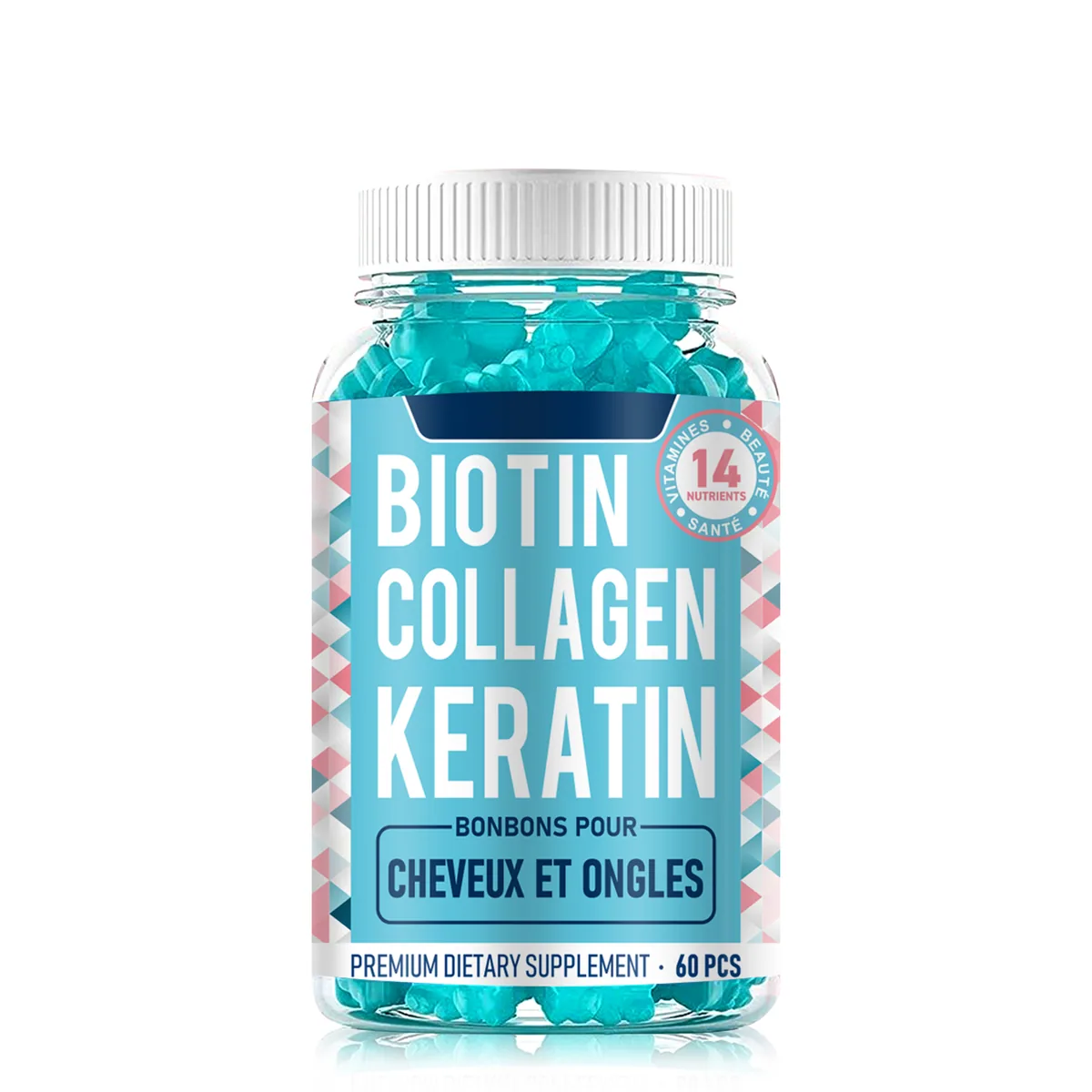 Private Label Hair Growth Vitamins Skin Care Gummy Vitamins Supplements Hair Growth Nail Care Biotin Gummies