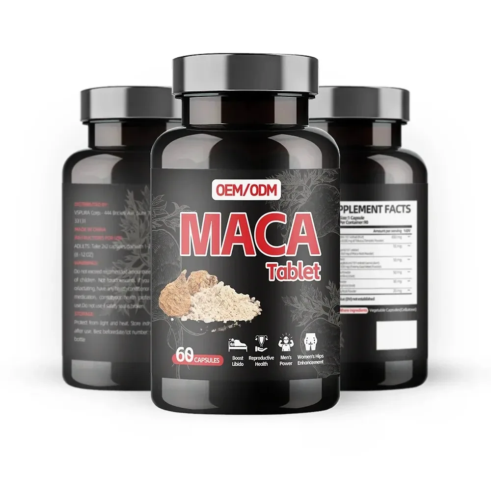 Hot Selling Mannen Energie Tabletten Energieverhogende Kruidenpil Voedingssupplement Maka Root Capsules Tabletten