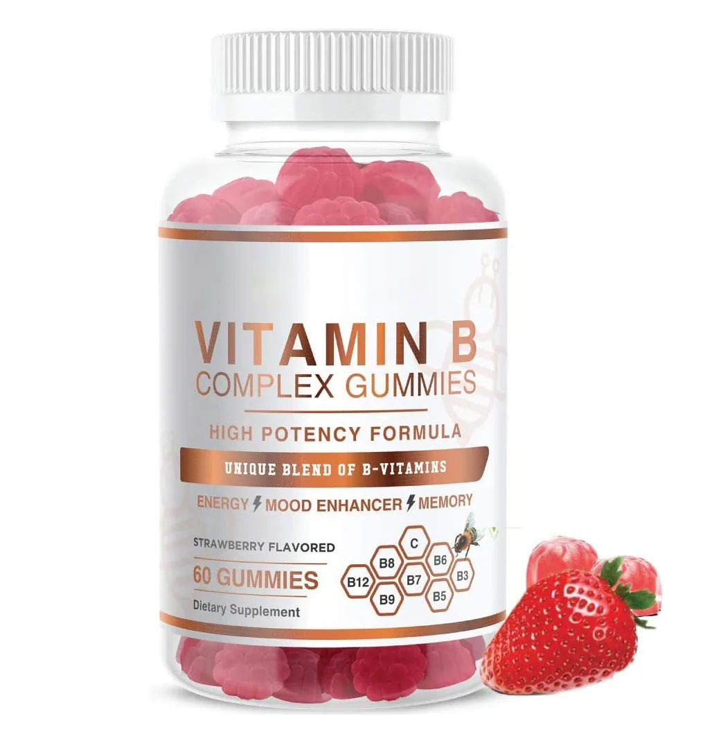 Oem Factory Berry Shape Nutritional Supplement Vitamin B12 Gummy 60 Gummies