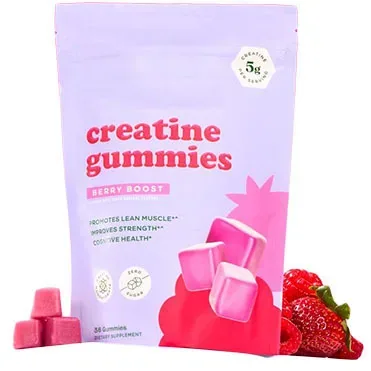 36 Count Natural Flavor Creatine Gummy Candy For Adults 5g Protein Sport Nutrition Supports Lean Muscle Strength