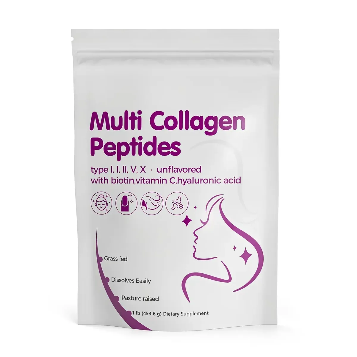 Multi Collagen Peptides Powder Adult Dietary Supplement Supports Hair Skin & Joint Health Beauty Products 2lb Unflavored
