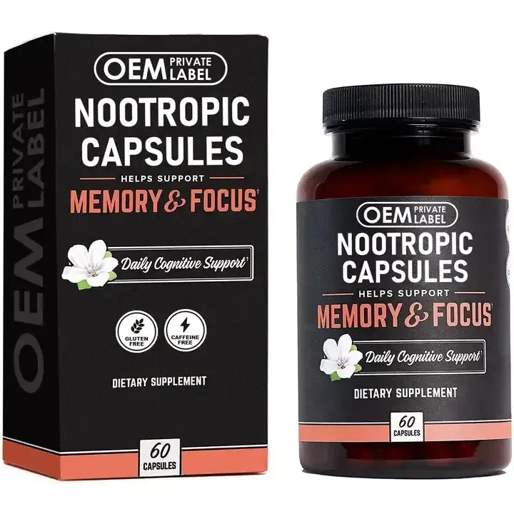 Nootropic Capsules Brain Supplement Alpha Gpc,L Theanine & Bacopa Monnieri Focus Concentration Improve Memory Nootropics Brain