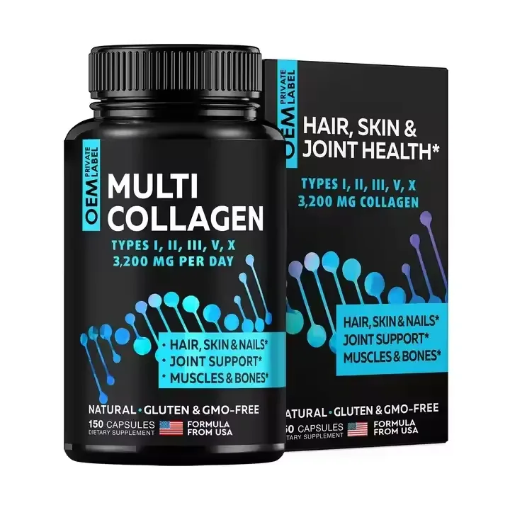 Oem Collagen Peptide Powder Supplements Multi Collagen Burn Capsules Skin Whitening Collagen Peptide Powder Capsule