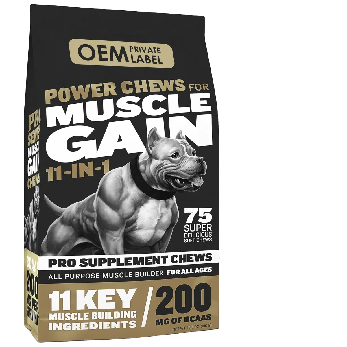 Dog Muscle Supplements High Protein Multivitamin & Glucosamine Soft Chews For Muscle Gain Skin & Coat Health Premium Ingredients