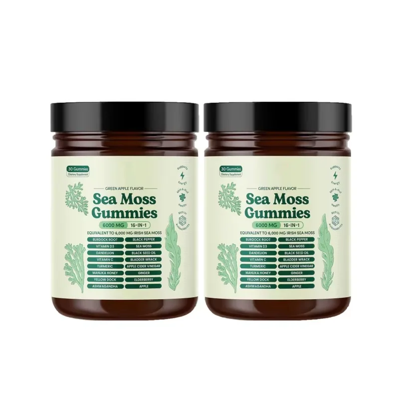 Oem Sea Moss Gummies 16-in-1 Irish Seamoss Gummies For Women Men With Black Seed Oil & Ashwagandha & Burdock
