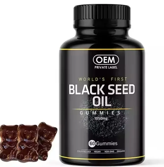 Digestion Hair And Skin Black Seed Oil Gummies Manufacturer Wholesale Custom Label Food Supplements Immune Support Joints