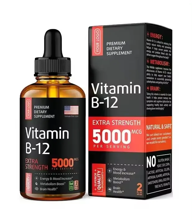 Oem Private Label Biotin Folate Choline Vitamin B Complex Liquid Drops Vitamin B Supplement Support Metabolism