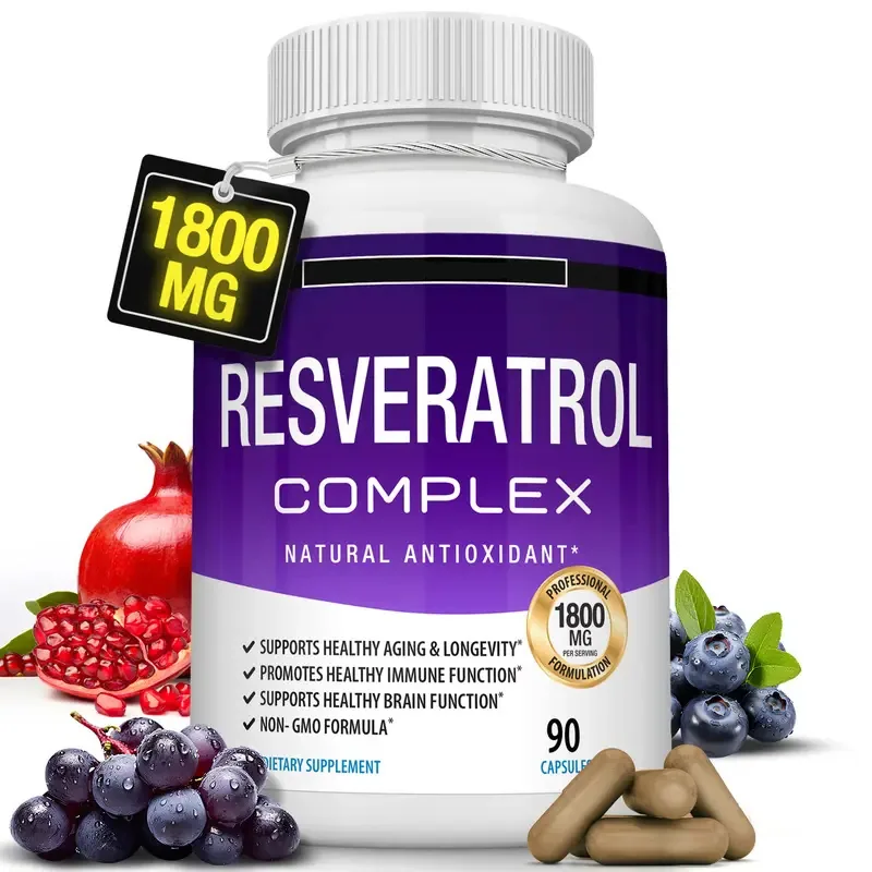 Oem/odm Resveratrol Supplement 1800mg Antioxidant And Anti-inflammatory Properties Hard Capsule