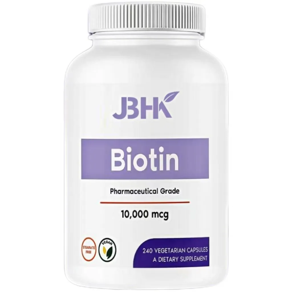 Biotin 10,000mcg (240 Vegetarian Capsules) Health Hair Nails Skin No Dicalcium Phosphate No Artificial Sweeteners No Flavors