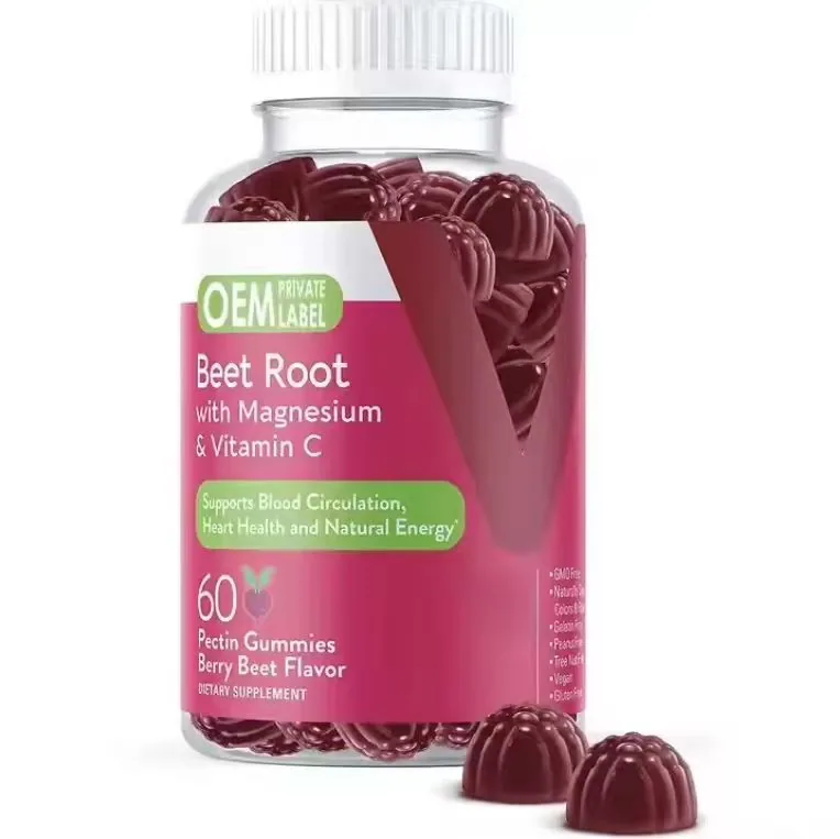 Beet Root Extract Supplement Supports Blood Circulation Organic Beet Root Powder Gummies Beet Root With Magnesium & Vitamin C