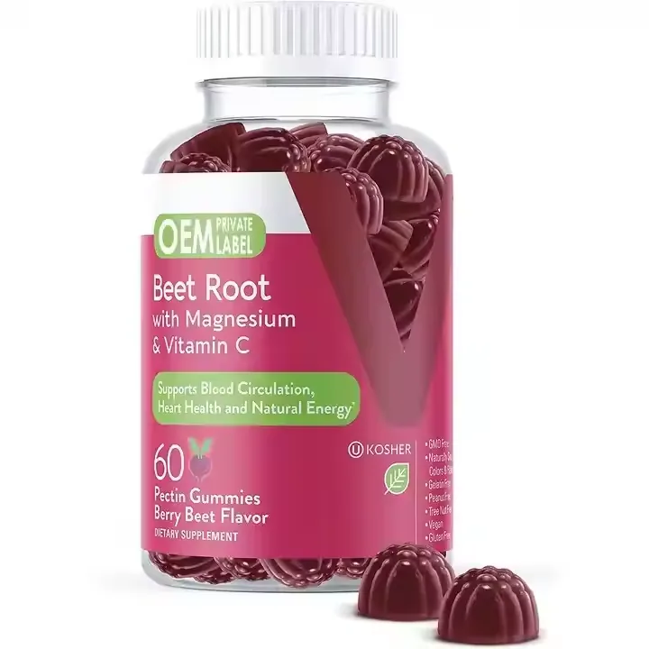 Beet Root Extract Supplement Supports Blood Circulation Organic Beet Root Powder Gummies Beet Root With Magnesium & Vitamin C