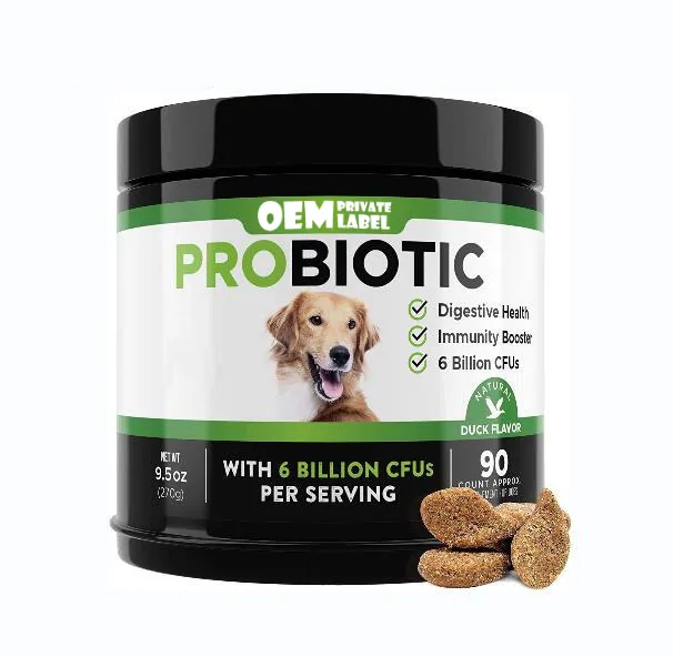 Oem Private Label All Ages Dogs Probiotic Tablets Fish Oil Digestive Enzymes Prebiotics For Gut Health Sensitive Digestion