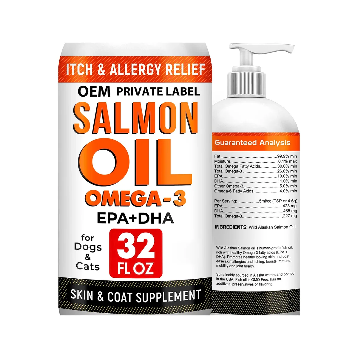 Oem Top Grade Natural Salmon Oil For Dogs And Cats Omega-3 Epa Dha Fatty Acids 2.5kg Liquid For Heart & Joint Health